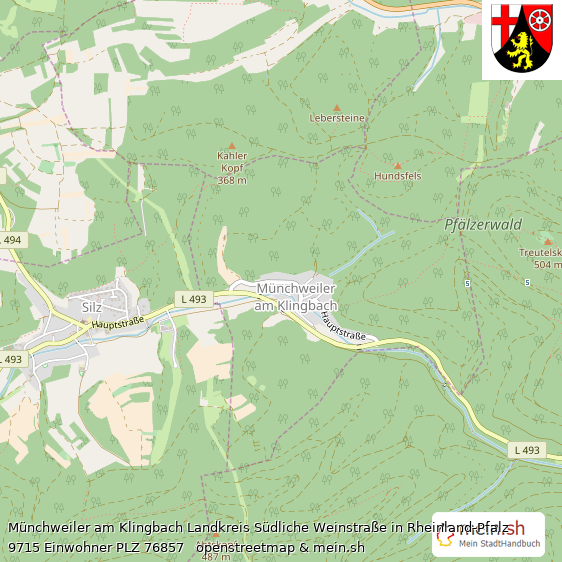 Mnchweiler am Klingbach Kleines Dorf Lageplan